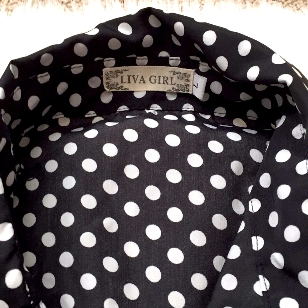 Black and White Polka Dot Blouse - Picture 2 of 5